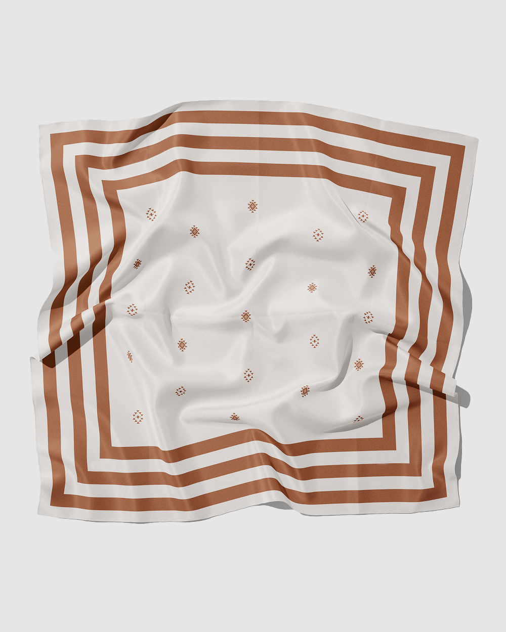 Oriental Motifs Silk Scarf | 90 CM