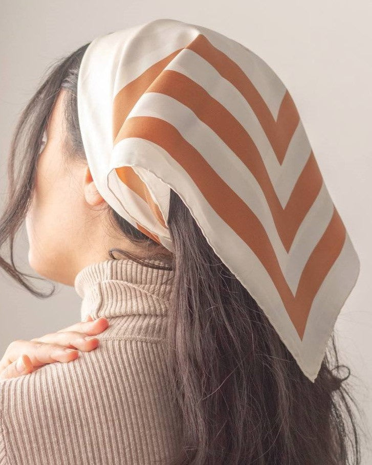 Oriental Motifs Silk Scarf | 90 CM